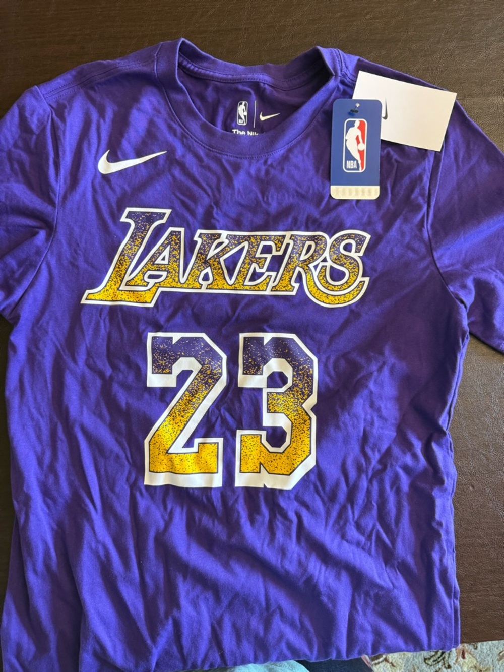 Nike Purple NBA Logo Tee with White Print